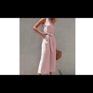 Brand new unworn Stylish red/white romper/jumper